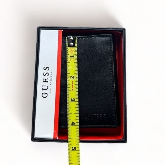 NWT Guess Mens Trifold Leather Wallet / Clear ID Slot, 7 card slot, cash pocket - Picture 9 of 14